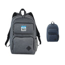 Graphite Deluxe 15" Laptop Backpack — Charcoal (CA) — decorated front view
