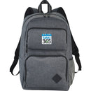 Graphite Deluxe 15" Laptop Backpack — Charcoal (CA) — decorated front view