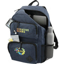 Graphite Deluxe 15" Laptop Backpack — Navy (NY) — decorated product view