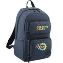 Graphite Deluxe 15" Laptop Backpack — Navy (NY) — decorated right angle