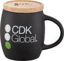 Hearth Ceramic Mug with FSC®100% Wood Lid/Coaster 15oz custom branded promotional drinkware