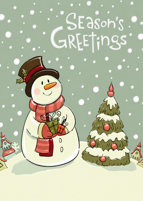Flat Raised Spot Gloss front — Holiday Cards - FT100