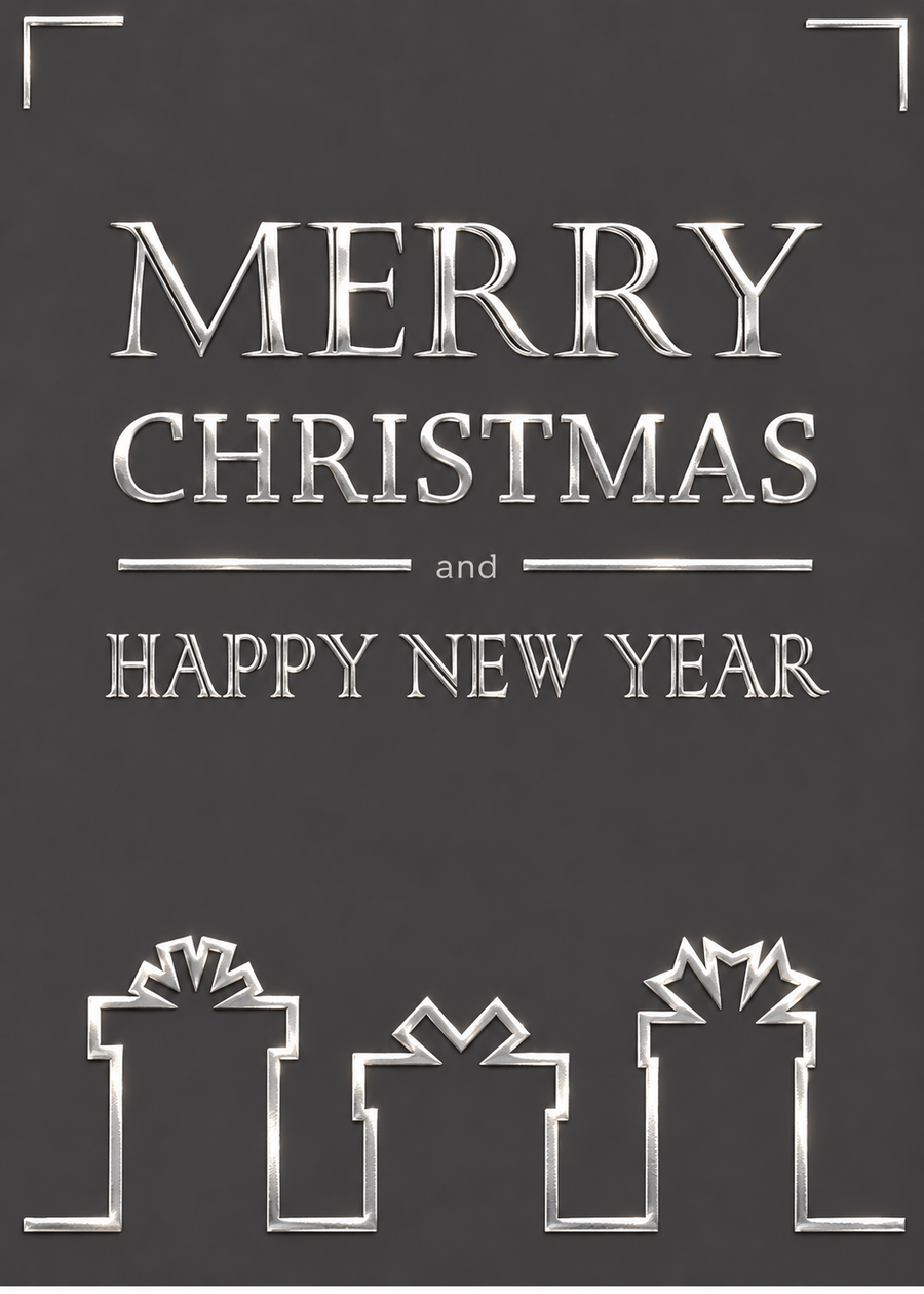 Silver Foil Holiday Cards - FT101