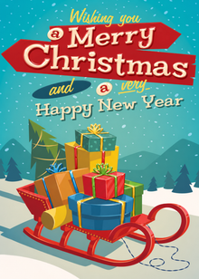 Flat Raised Spot Gloss front — Holiday Cards - FT105