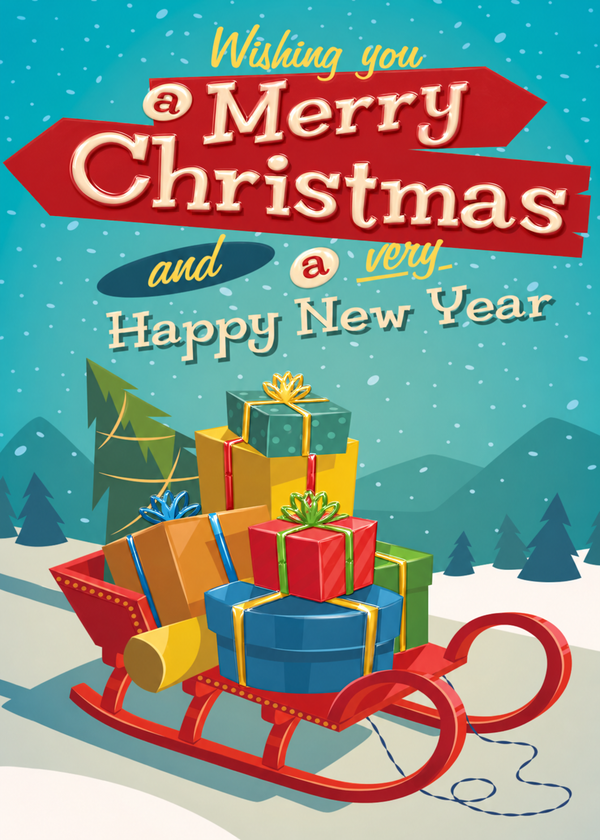 Flat Raised Spot Gloss front — Holiday Cards - FT105