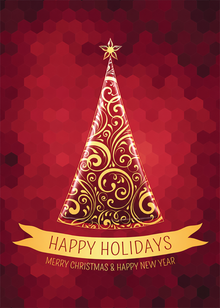 Flat Raised Spot Gloss front — Holiday Cards - FT106