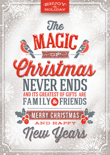 Flat Raised Spot Gloss front — Holiday Cards - FT107