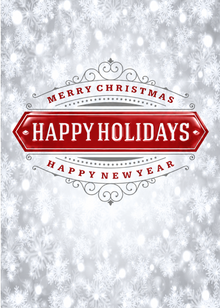 Flat Raised Spot Gloss front — Holiday Cards - FT108