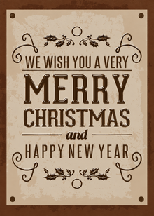 Flat Raised Spot Gloss front — Holiday Cards - FT113