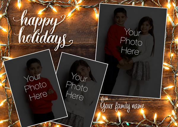 Flat Raised Spot Gloss front — Photo Holiday Cards - PH099