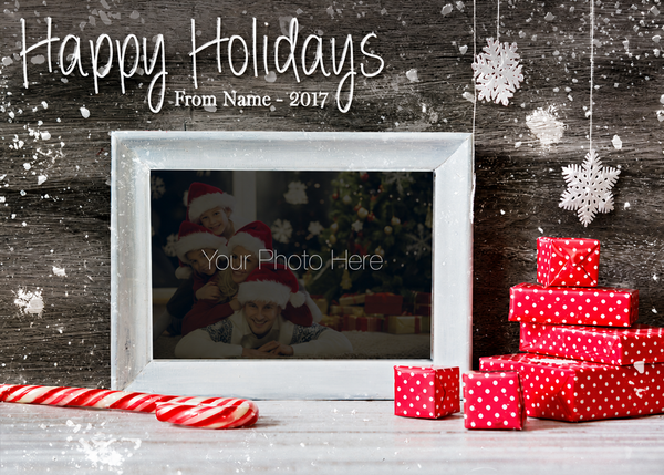 Flat Raised Spot Gloss front — Photo Holiday Cards - PH104