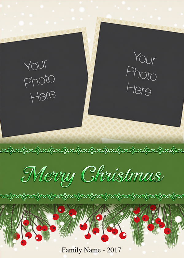 Flat Foil front — Photo Holiday Cards - PH118