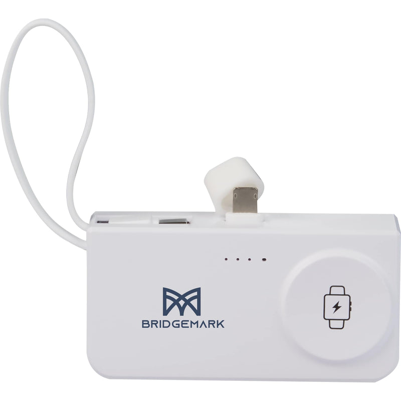 Hue Plus 5000 mAh Power Bank with Watch Charger 7122-19WH White (WH), supplier product view 1