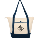 Isle 8oz Organic Cotton Zippered Tote custom branded promotional totes
