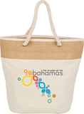 Jute Accent 12oz Cotton Canvas Rope Tote custom branded promotional totes — 1