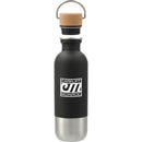 Lagom Single Wall 27oz Stainless Steel Water Bottle — Black (BK) — decorated front view