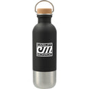 Lagom Single Wall 27oz Stainless Steel Water Bottle — Black (BK) — decorated front view