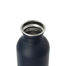 Lagom Single Wall 27oz Stainless Steel Water Bottle — Navy (NY) — blank left angle