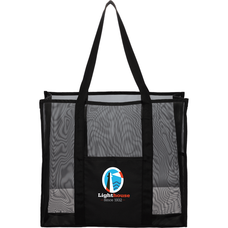 Large Mesh Beach Tote custom branded promotional totes