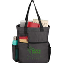 Luna RPET Convertible Backpack Tote — Charcoal (CA) — decorated product view