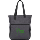 Luna RPET Convertible Backpack Tote — Charcoal (CA) — decorated front view