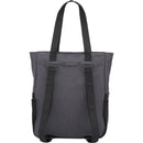 Luna RPET Convertible Backpack Tote — Charcoal (CA) — blank back view
