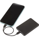 MagClick™ 5,000 mAh Slim Aluminum Power Bank in Black — supplier blank detail view