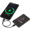 MagClick™ 5,000 mAh Slim Aluminum Power Bank in Black — supplier decorated detail view