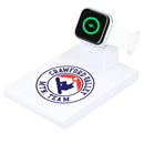 Mate Wireless Charging Pad and iWatch Holder in White — supplier decorated view