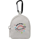 Mini Backpack Bag Charm in Gray — supplier decorated front view