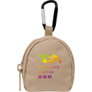 Mini Backpack Bag Charm in Natural — supplier decorated front view