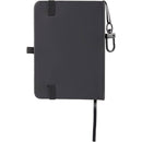Mini Recycled Notebook with Clip in Black — supplier blank back view