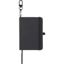 Mini Recycled Notebook with Clip in Black — supplier blank front view