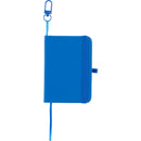 Mini Recycled Notebook with Clip in Blue — supplier blank front view