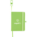 Mini Recycled Notebook with Clip in Lime — supplier decorated front view