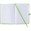 Mini Recycled Notebook with Clip in Lime — supplier blank view