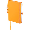 Mini Recycled Notebook with Clip in Orange — supplier blank view