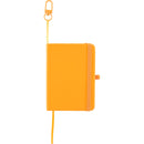 Mini Recycled Notebook with Clip in Orange — supplier blank front view