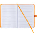 Mini Recycled Notebook with Clip in Orange — supplier blank view