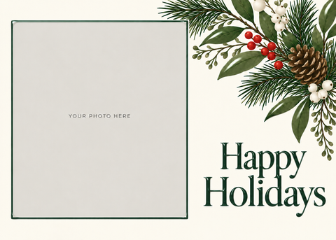 Flat Raised Spot Gloss front — Winter Botanicals Photo Holiday Cards - PH202