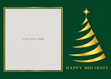 Flat Foil front — Modern Evergreen Photo Holiday Cards - PH204 — 1