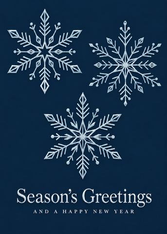 Folded Raised Spot Gloss front — Midnight Snowflakes - FT203