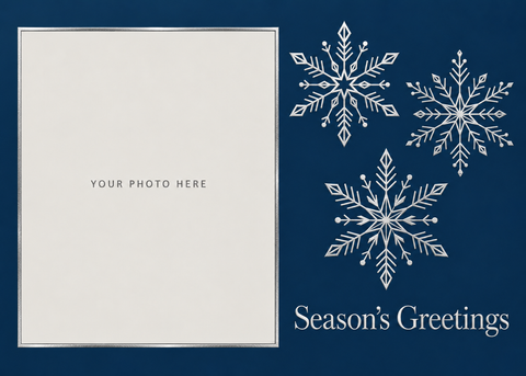 Flat Raised Spot Gloss front — Midnight Snowflakes Photo Holiday Cards - PH203