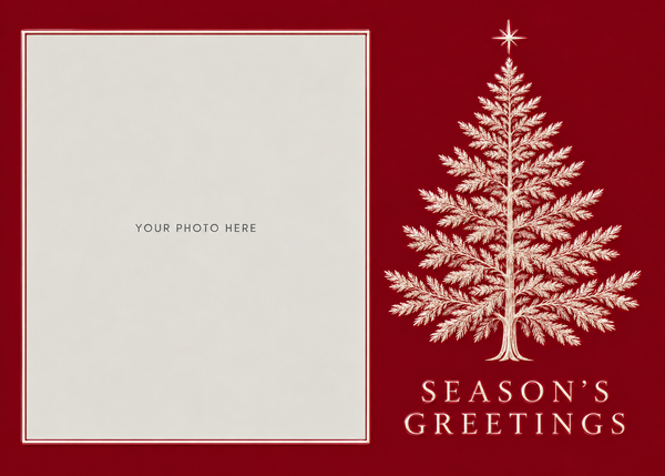 Flat Raised Spot Gloss front — Evergreen Elegance Photo Holiday Cards - PH201