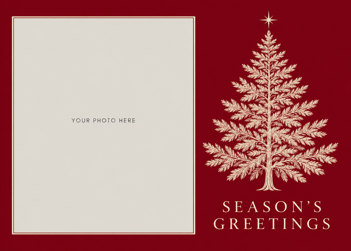 Flat Standard front — Evergreen Elegance Photo Holiday Cards - PH201
