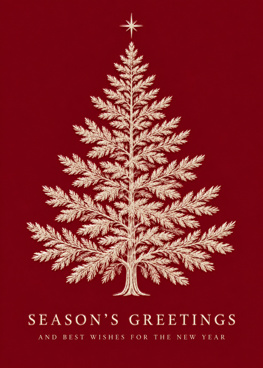 Spot Gloss Evergreen Elegance Folded Holiday Cards - FD201