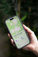 Apple Find My app showing the Mophie Rechargeable Locator Card on a phone
