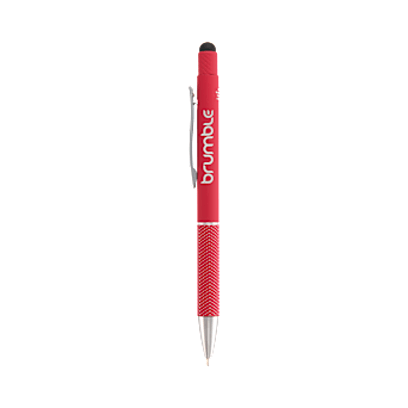 Nadine Soft Touch Recycled Gel Pen with Stylus custom branded promotional pens