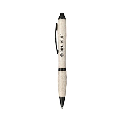 Nash Wheat Straw Ballpoint Stylus Pen custom branded promotional pens