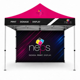 10' Pop Up Tent Full Wall with the original NEPS logo for magenta backgrounds — 1